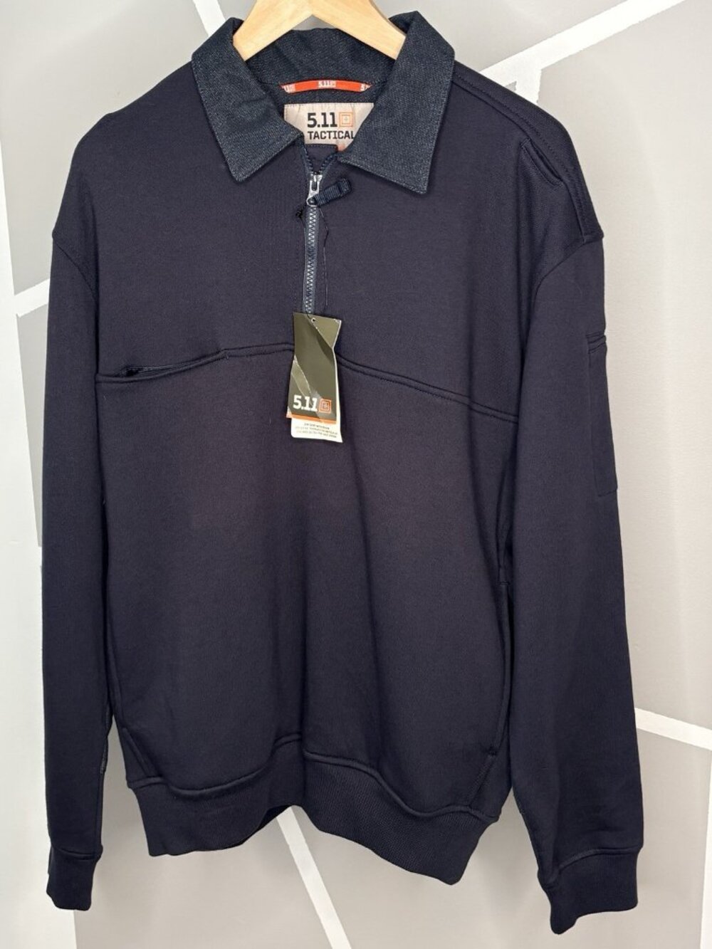 NWT 5.11 Tactical Job Shirt ¼ Zip with Denim Men’s M Fire Navy Pullover